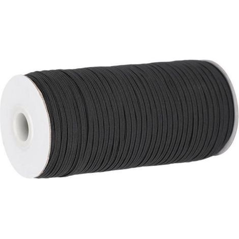Bande Élastique - Noir - 5 mm x 10 m - Haute Résilience - Pour Bricolage Et Mercerie - 1 Pièce (1/4)