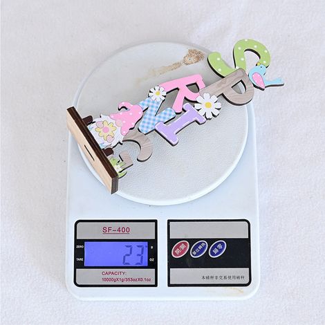 2 pièces décoration Pâques lettre en bois verticale SPRING + EASTER, ornement de table printemps design debout (1/5)