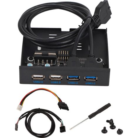 Kit façade 3,5 pouces Hub USB 3.0 4 ports haute vitesse adaptateur interne pour baie disquette PC bureau (1/5)