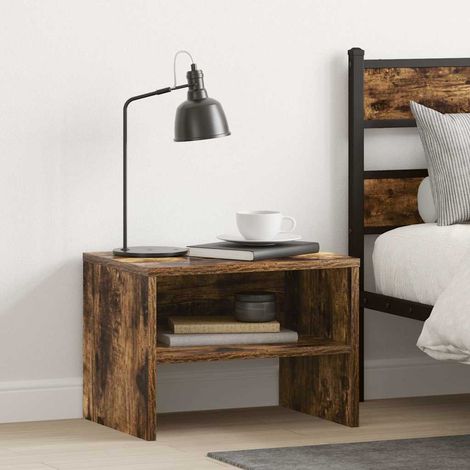 vidaXL Mesita de noche madera contrachapada roble ahumado 40x30x30 cm (1/5)