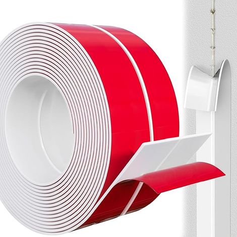 Protection Angle Mur Souple Autoadhésive 4cm x 6m, Bord de Table Flexible, Etanche, Décorative, Bande de finition en PVC pour cuisine, salle de bain(Blanc) (1/5)