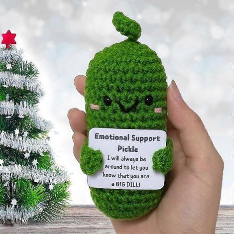 1 ensemble de concombres marinés faits main, cadeau de soutien émotionnel, joli crochet (1/4)
