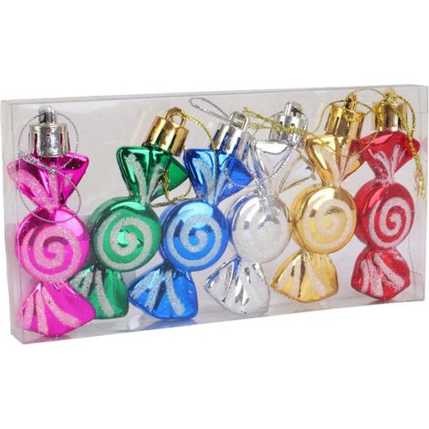 Set di 6 palline colorate a forma di caramella
