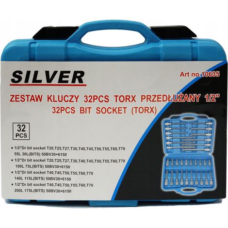 Geko TORX Schraubenschlüssel Set 1/2" 32 Teile Chromoly Stahl