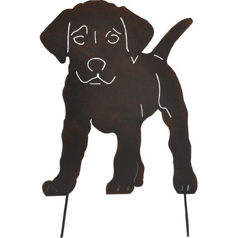 Statue de chien en métal pour jardin, silhouette décorative à piquer, ornement de pelouse et de jardin, cadeau pour les amoureux des chiens (1/5)
