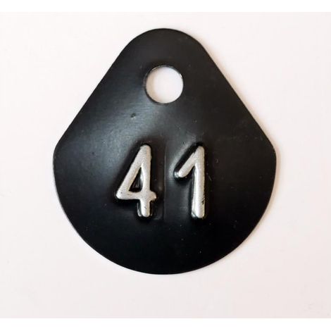 Chiffre goutte d'eau fond noir (à l'unité) estampé "41" en relief blanc hauteur d'écriture 11mm DERANCOURT