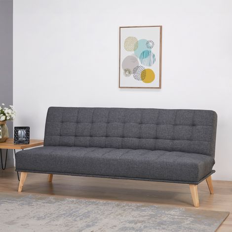 Schlafsofa Pukkila 180x86x81 cm Textil Dunkelgrau [en.casa] (1/5)