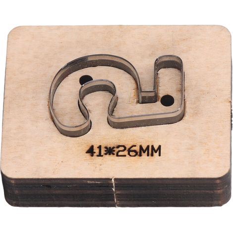 41x26mm Poinçon en métal à découper n°5, embase bois pour estampage cuir DIY, moule à perforer artisanal (1/5)