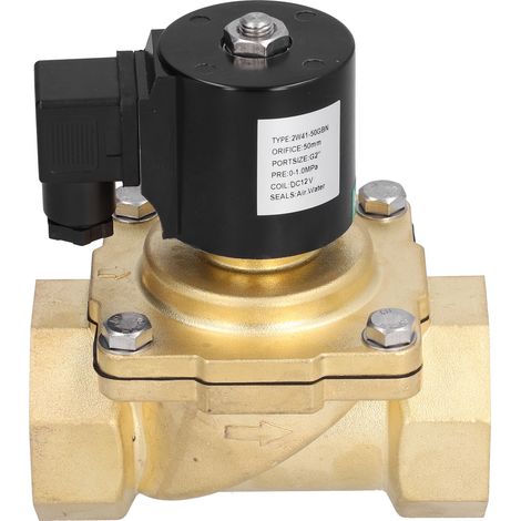 Électrovanne normalement fermée G2 pouces à membrane type 2W41-50GBN pour eau, huile, gaz DC12V (1/5)