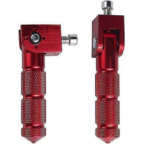 1 Paar Motorradpedale, Fußrasten, 8 mm, universell, klappbar, für Roller und Motorräder – rot (1/5)