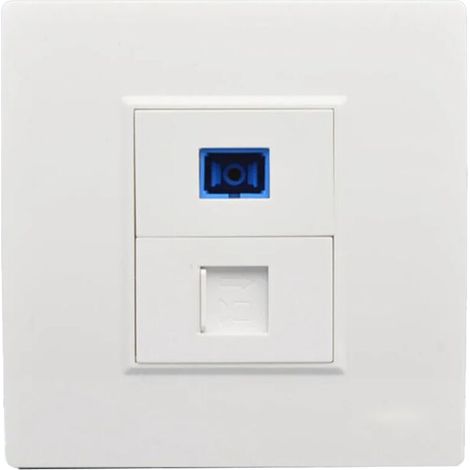 1 Prise murale fibre optique SC, connecteur RJ45 intégré, panneau ABS ignifuge pour installation encastrée 86mm (1/5)