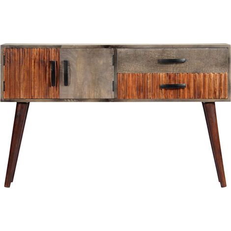 Maison Exclusive - Tavolo Consolle Grigio 120x35x75 cm in Massello di Mango Grezzo (1/5)