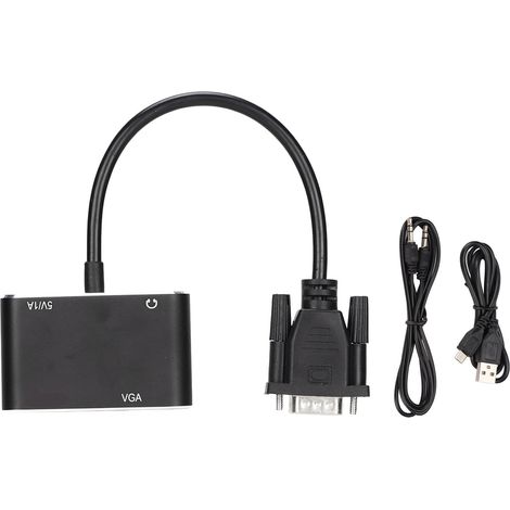 Adaptateur VGA vers HDMI 2 en 1, Splitter Haute Définition, Accessoire Informatique Stable et Haute Résolution (1/5)