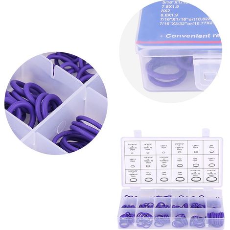 270 pièces joints toriques pour compresseur de climatisation auto, assortis en caoutchouc violet (1/5)