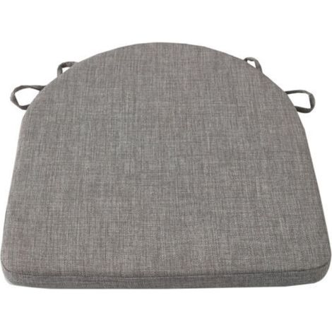 Coussins de chaise pour chaises de salle à manger avec attaches et dessous antidérapant, 41,9 x 41,9 x 3,8 cm, gris