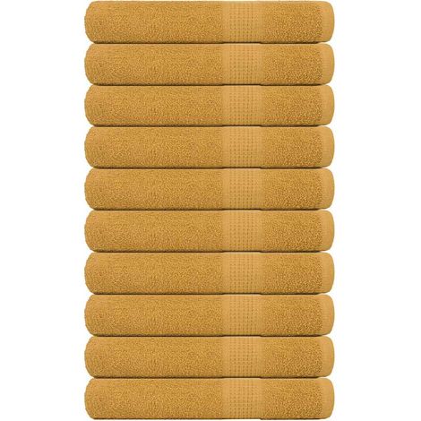 Serviettes de sauna FROGN 10 pièces or 80x200 cm 360 g/m² (1/5)