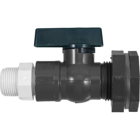 Kit de robinet de récupération d'eau de pluie pour réservoir d'eau, fixation murale, 1 jeu, construction robuste en PVC. (1/5)
