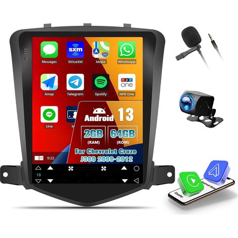 6+64G Android 13 Autoradio für Chevrolet Cruze J300 2008–2012 mit kabellosem Android Auto CarPlay, 9,7 Zoll Touchscreen mit GPS WiFi Bluetooth Mirror Link FM RDS EQ SWC + Rückfahrkamera (1/5)