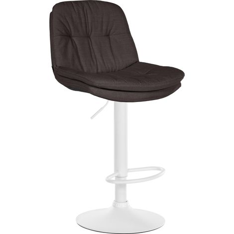 Sgabello alto x1 per cucina e bar con seduta in morbido tessuto grigio scuro e struttura in metallo bianco 100005685