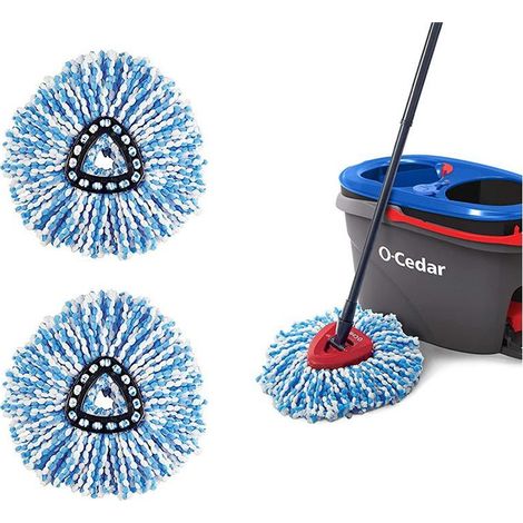 Lot de 2 Tête de Balai Serpillère 2en1 Vadrouille Serpillère pour Vileda Recharge Turbo (blue+Red) (1/4)