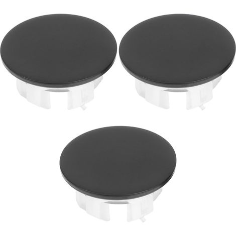 3 Pièces Bouchon de Trop-plein D’évier Rond Noir (1/5)