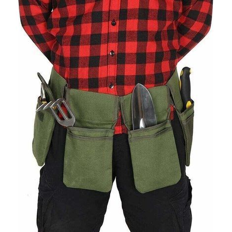 Canvas Tool Belt with 7 Pockets, Garden Apron for Men and Women, Adjustable Tool Pouch with Belt for Men for Home, Waist Length up to 124.5cm- (1/4)