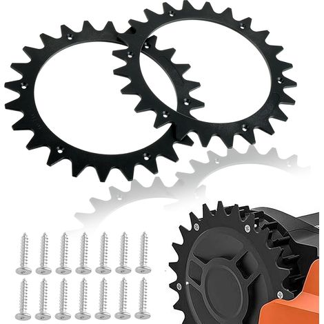 Pointes pour tondeuse robot noires Ø 205 mm avec 14 vis, compatibles avec Worx Land droid S et M S300 S450i S700i M500 M700 M800i M900 M1000 M1000i (1/5)