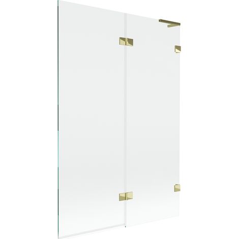 Mexen Lunar L pantalla de baño 2 paneles derecha 120 x 150 cm, transparente, dorado - 897L-120-100-50-00-P (1/5)