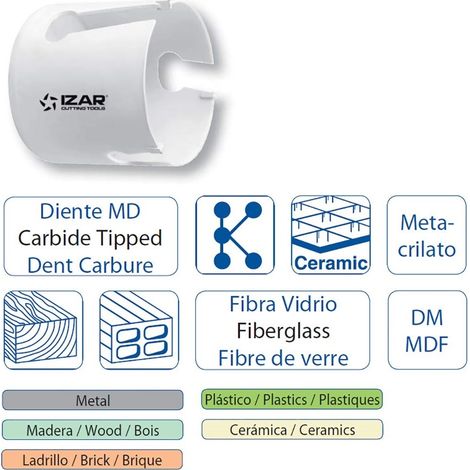 Trépan Multi-matériaux en Carbure - IZAR 1647 Ø60 mm (1/2)