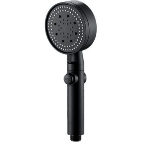 Ensemble de pommeau de douche haute pression à 5 modes avec mode brumisation et interrupteur marche/arrêt, pommeau de douche à haut débit noir pour salle de bain avec tuyau de 59 pouces et support (1/4)