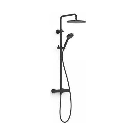 Ensemble de douche thermostatique avec pomme de douche diam 250mm BLACK SHOWERS Noir Mat - TRES 21639502NM (1/2)