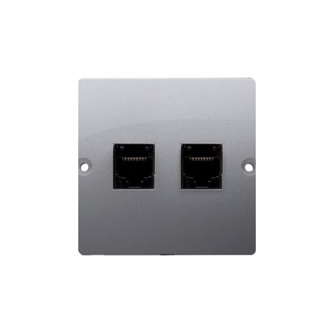 Doppelte RJ11-Standard-Telefonbuchse aus Edelstahl (1/5)
