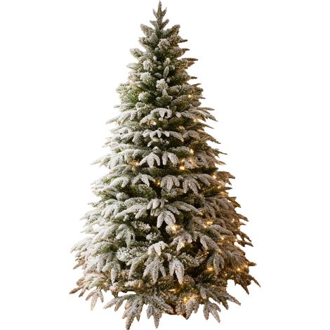 8Ft Pre-Lit Lapland Snow Covered Christmas Tree Warm White LEDs