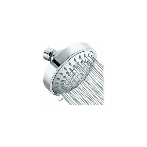 Cabezal de ducha solar redondo de alta presión de 4 pulgadas, cascada, cromado antical para baño, desmontable y ahorrador de agua, 5 configuraciones. (1/5)