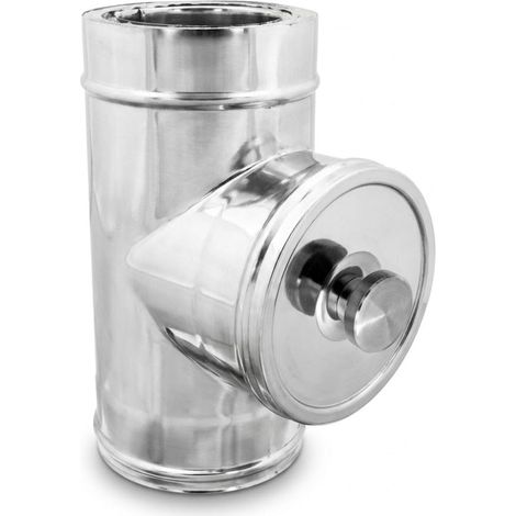 Maka Modulo Ispezione Canna Fumaria Doppia Parete Aria Inox Inox Ø 130 mm (esterno 180) (1/5)
