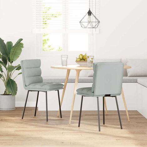 Lot de 2 Chaises à manger,Chaise de cuisine Gris clair Velours CFW77582 (1/5)
