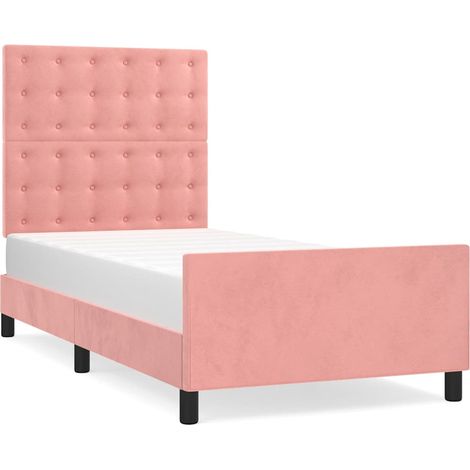 Maison Exclusive - Giroletto con Testiera Rosa 80x200 cm in Velluto (1/5)