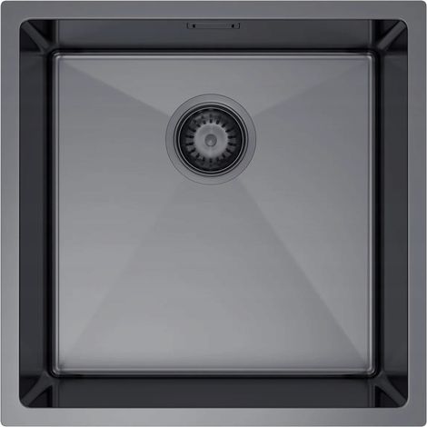 NAYES Einzelbecken-Spüle 44x44, schwarzer PVD-beschichteter Stahl