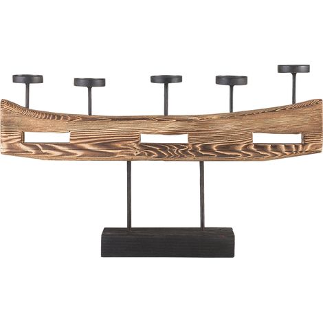 Portavelas de madera de pino y elementos metálicos estilo moderno Guatemala