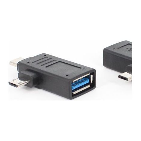 Câble de données OTG 2-en-1 USB 3.0 Type-C Micro pour téléphones Android, clés USB externes et claviers (1/5)