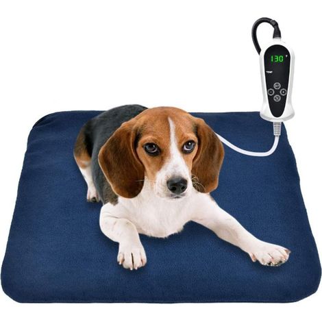 Coussin Chauffant pour Animaux de Compagnie, Coussin Chauffant pour Chat, avec Interrupteur de Thermostat Intelligent, Coussin Chauffant réglable et étanche pour Chien, Tapis de li,Taille: 45×45cm