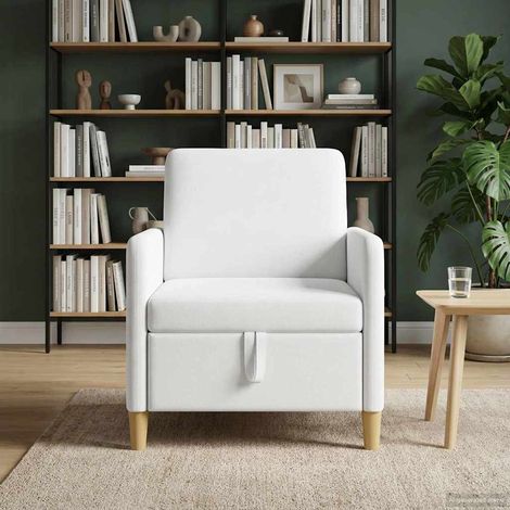 vidaXL Sofá con almacenamiento Blanco 72 x 78 x 87 cm Poliéster (1/5)