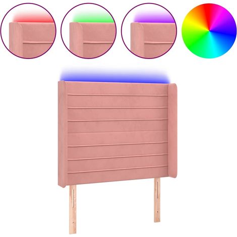 Maison Exclusive - Cabecero con LED de terciopelo rosa 83x16x118/ (1/5)