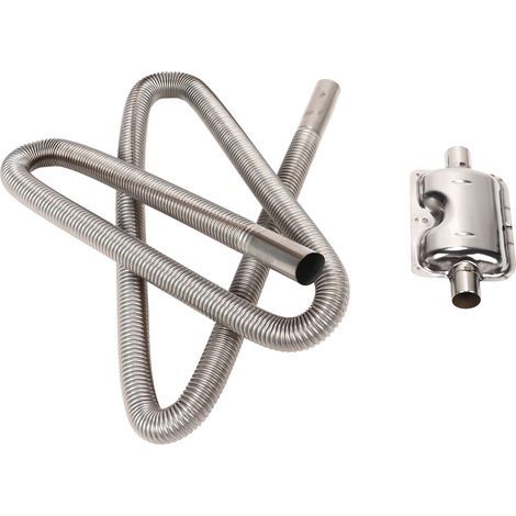 Tuyau d'échappement pour chauffage de stationnement avec silencieux, réservoir de carburant en acier inoxydable, tuyau d'évacuation pour gazole, diamètre intérieur 2,5 cm, longueur 200 cm (1/5)