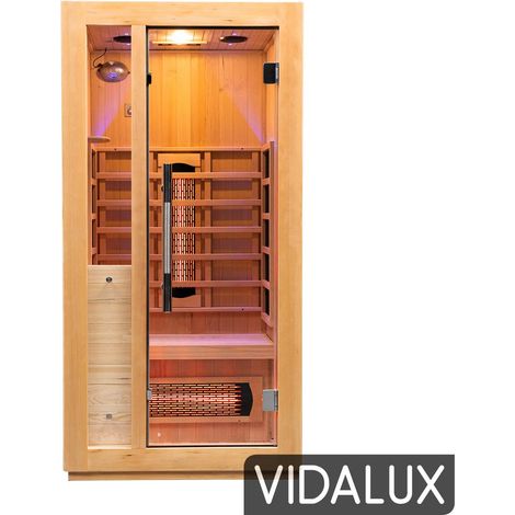 Vidalux Premier 1 Person Full Spectrum Complete Heat Sauna Carbon & Ceramic