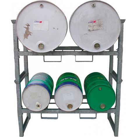 PROVOST - Support gerbable pour fûts en acier galvanisé - Capacité 3 x 60 L ou 2 x 220 L