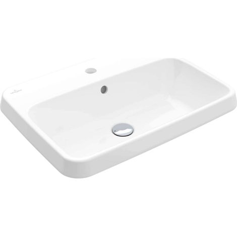 Villeroy & Boch Architectura - Lavabo da semincasso 60x45 cm, con troppopieno, con foro per miscelatore, CeramicPlus, bianco alpino 5A6760R1 (1/5)