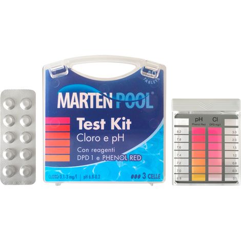 KIT TEST CLORO E PH con reagenti in pastiglie