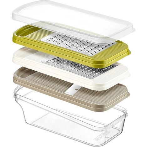 Steel Grater with Container, 3 Blades, 24x11 cm (1/5)