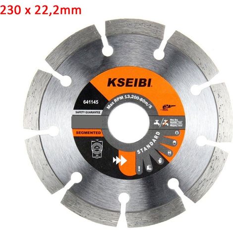 Disque Diamant 230 mm pour Tronçonnage Béton Armé, Pierre, Granit, Asphalte, Pavés, Clinker, Basalte - Meule Abrasive Ø230 x 22,2 mm (1/5)